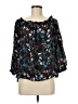 Parker 100% Silk Black 3/4 Sleeve Silk Top Size M - photo 1