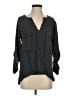 Gypsy 05 100% Silk Gray Black Long Sleeve Silk Top Size S - photo 1