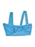 Commense Solid Blue Swimsuit Top Size S - photo 2