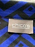 Chico's Chevron-herringbone Blue 3/4 Sleeve Button-Down Shirt Size XL (3) - photo 7