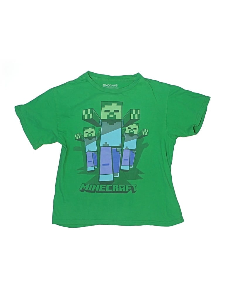 Pre-owned Mojang Kids' Short Sleeve T-shirt In Green