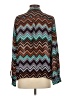 Parker 100% Silk Chevron-herringbone Teal Long Sleeve Silk Top Size S (estimated) - photo 2