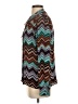 Parker 100% Silk Chevron-herringbone Teal Long Sleeve Silk Top Size S (estimated) - photo 5