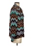 Parker 100% Silk Chevron-herringbone Teal Long Sleeve Silk Top Size S (estimated) - photo 4