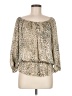 Vince Camuto 100% Polyester Animal Print Tan 3/4 Sleeve Blouse Size M (petite) - photo 1