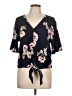 LUQ 100% Rayon Black Short Sleeve Blouse Size L - photo 1