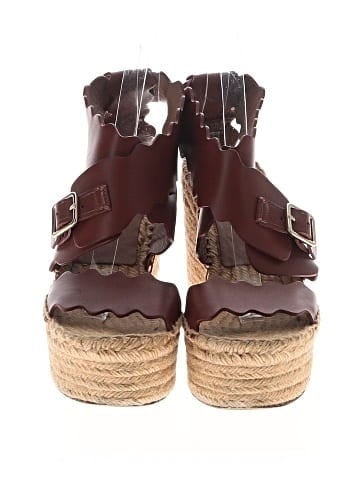 Chloé Leather Lauren Espadrille Platform Wedges (view 2)