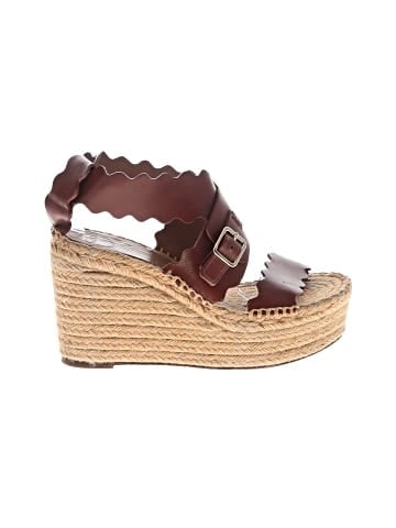 Chloé Leather Lauren Espadrille Platform Wedges (view 1)