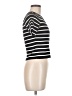 Happily Grey 100% Polyester Stripes Black Short Sleeve Turtleneck Size M - photo 4