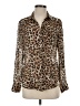 Cloth & Stone 100% Rayon Animal Print Brown Long Sleeve Blouse Size XS - photo 1