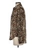 Cloth & Stone 100% Rayon Animal Print Brown Long Sleeve Blouse Size XS - photo 5
