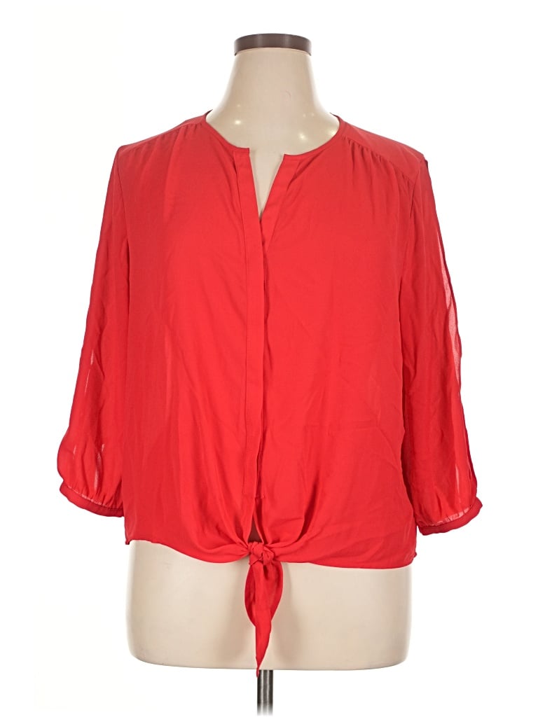 Pre-owned Peter Nygard 3/4 Sleeve Blouse In Red