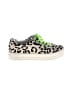 J/Slides 100% Leather Animal Print Green Ivory Sneakers Size 9 1/2 - photo 1