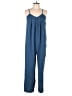 Yozy 100% Polyester Solid Blue Jumpsuit Size L - photo 1