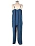 Yozy 100% Polyester Solid Blue Jumpsuit Size L - photo 2