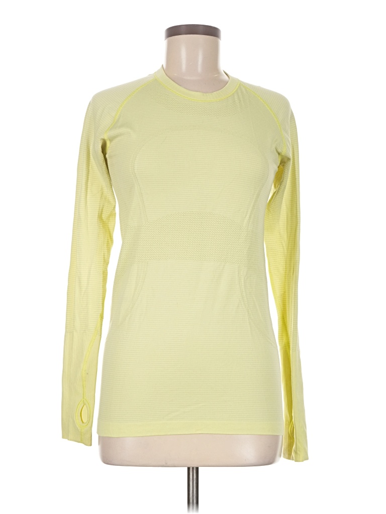 Pre-owned Lululemon Athletica Long Sleeve T-shirt In Yellow