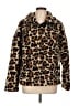 J.Crew 100% Polyester Animal Print Brown Faux Fur Jacket Size L - photo 1