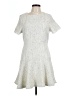 Hem & Thread 100% Polyester Tweed Ivory Casual Dress Size L - photo 1