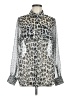 French Connection 100% Polyester Animal Print Silver Long Sleeve Blouse Size 8 - photo 1