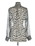 French Connection 100% Polyester Animal Print Silver Long Sleeve Blouse Size 8 - photo 2