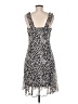 Karin Stevens 100% Polyester Animal Print Silver Cocktail Dress Size 8 - photo 2