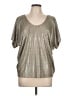 Cha Cha Vente Metallic Silver Short Sleeve Top Size L - photo 1