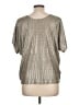 Cha Cha Vente Metallic Silver Short Sleeve Top Size L - photo 2