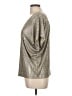 Cha Cha Vente Metallic Silver Short Sleeve Top Size L - photo 5