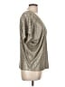 Cha Cha Vente Metallic Silver Short Sleeve Top Size L - photo 4