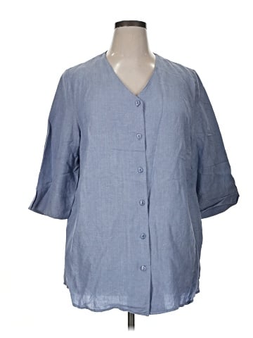 Maggie Barnes 3/4 Sleeve Button-Down Shirt (view 1)