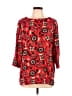 J.Jill 100% Rayon Red 3/4 Sleeve Blouse Size L - photo 1