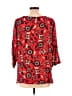 J.Jill 100% Rayon Red 3/4 Sleeve Blouse Size L - photo 2