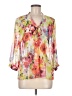 Coldwater Creek 100% Polyester Floral Ivory 3/4 Sleeve Blouse Size M (petite) - photo 1