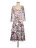Komarov 100% Polyester Floral Ivory Casual Dress Size Med (2) - photo 1