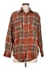 Unbranded 100% Polyester Plaid Brown Long Sleeve Blouse Size M - photo 1