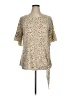Grace & Emma Animal Print Tan Short Sleeve Blouse Size XL - photo 1
