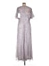 Mac Duggal 100% Polyester Silver Cocktail Dress Size 16 - photo 2