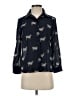 Alice + Olivia Animal Print Black Long Sleeve Blouse Size XXS (estimated) - photo 1