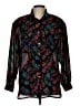 Chaus 100% Polyester Paisley Black Long Sleeve Blouse Size L - photo 1