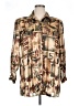 DressBarn 100% Polyester Print Tan Long Sleeve Blouse Size 14 - 16 - photo 1