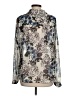 CAbi 100% Polyester Floral Silver Long Sleeve Blouse Size M - photo 2
