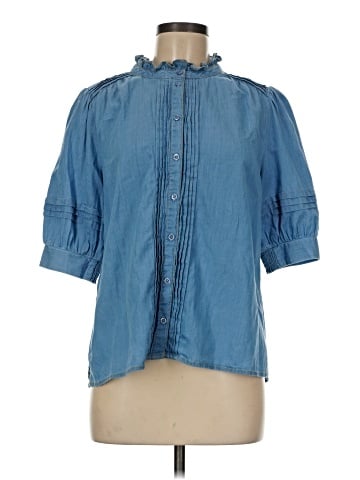 ME+EM 3/4 Sleeve Button-Down Shirt (view 1)