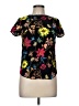 H&M Floral Black Short Sleeve Blouse Size 6 - photo 1