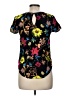 H&M Floral Black Short Sleeve Blouse Size 6 - photo 2