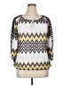 Tacera 100% Polyester Chevron-herringbone Yellow 3/4 Sleeve Blouse Size XL - photo 1
