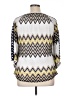 Tacera 100% Polyester Chevron-herringbone Yellow 3/4 Sleeve Blouse Size XL - photo 2