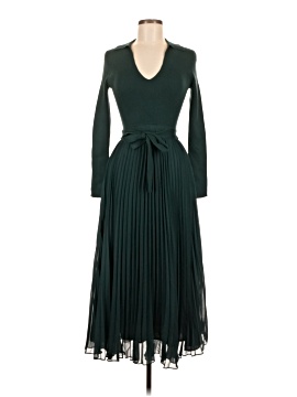 slim fit dress slacks Long Sleeve Cross Over Floor-Length Evening Dress