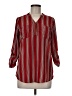Belle Tweed 100% Polyester Stripes Red 3/4 Sleeve Blouse Size M - photo 1