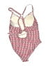 Kona Sol Chevron-herringbone Red One Piece Swimsuit Size 16 - photo 2