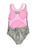 Speedo Color Block Gray Silver One Piece Swimsuit Size 8 - photo 2
